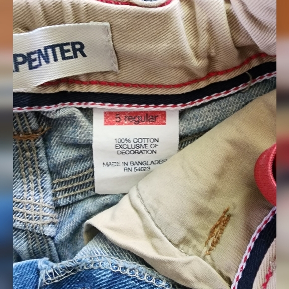 Unisex Vintage Gap Distressed Blue Denim Carpenter Shorts Size 5 Regular - Picture 2 of 7